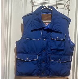 Vintage Adventure Gear Goose Down Vest Quilted Double Layer Body Men L Zip up